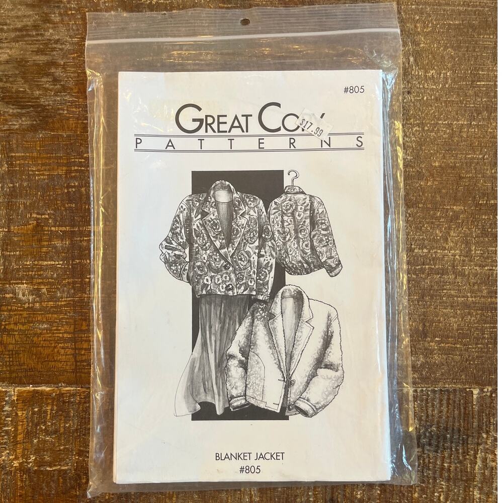Great Copy Sewing Pattern 805 Blanket Jacket Cropped Loose Fitting XS-XL UNCUT